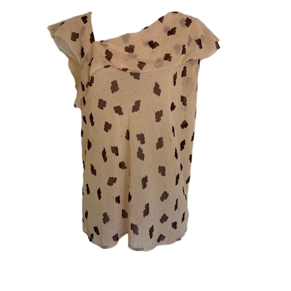 CABI Playfall Me Sheer Ginkgo Leaf Flutter Sleeve Blouse - Picture 1 of 4